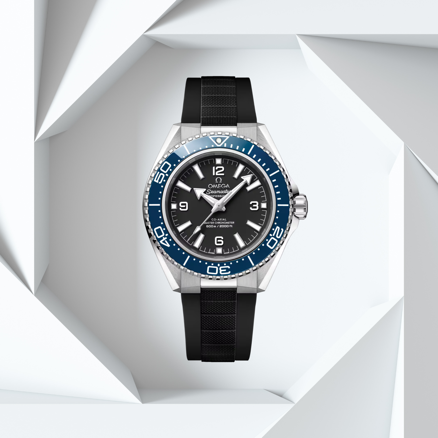 OMEGA Seamaster Planet Ocean 600M 42 mm, 217.32.42.21.01.002, black dial, blue bezel, rubber strap