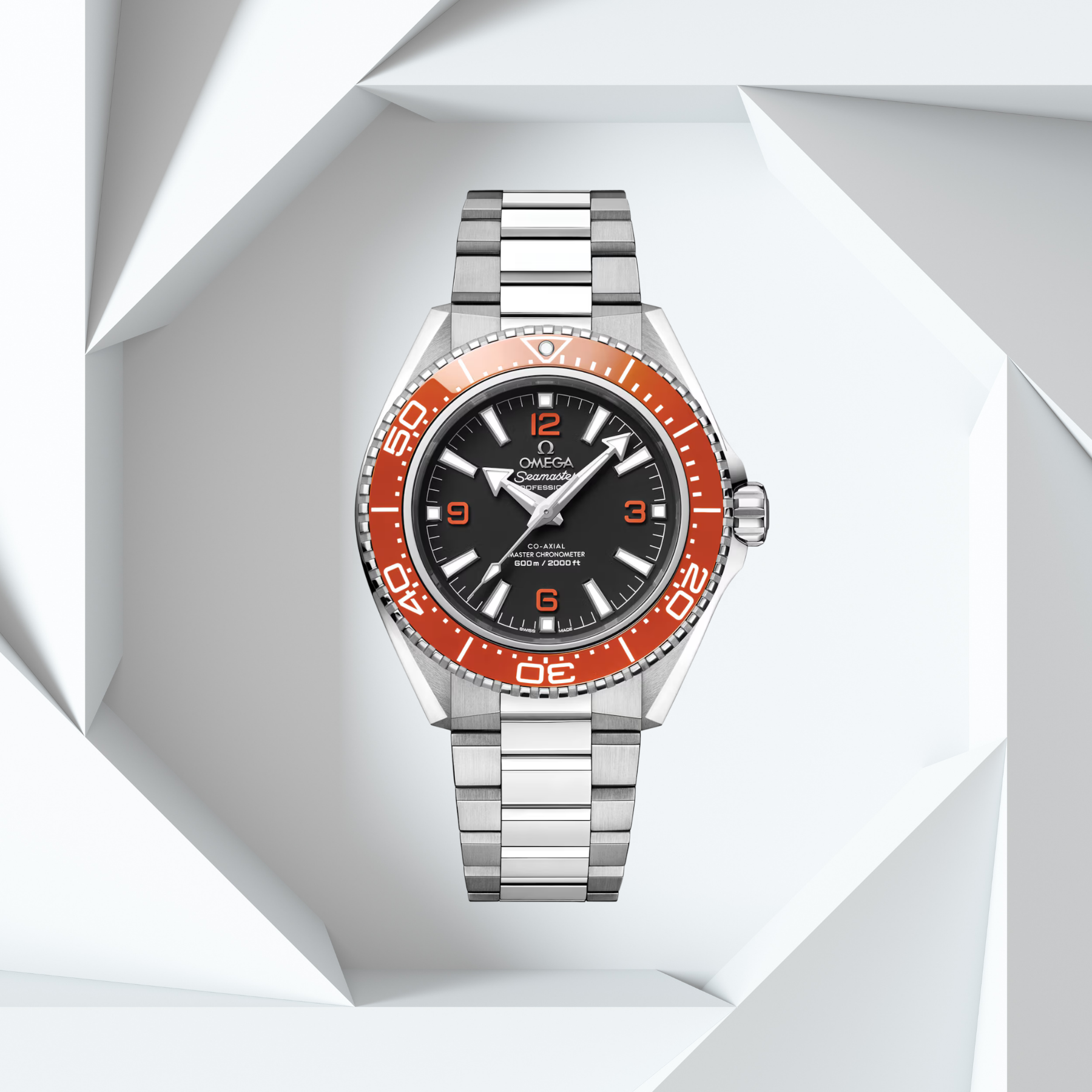 OMEGA Seamaster Planet Ocean 600M 42 mm, 217.30.42.21.01.003, black dial, orange bezel, steel bracelet