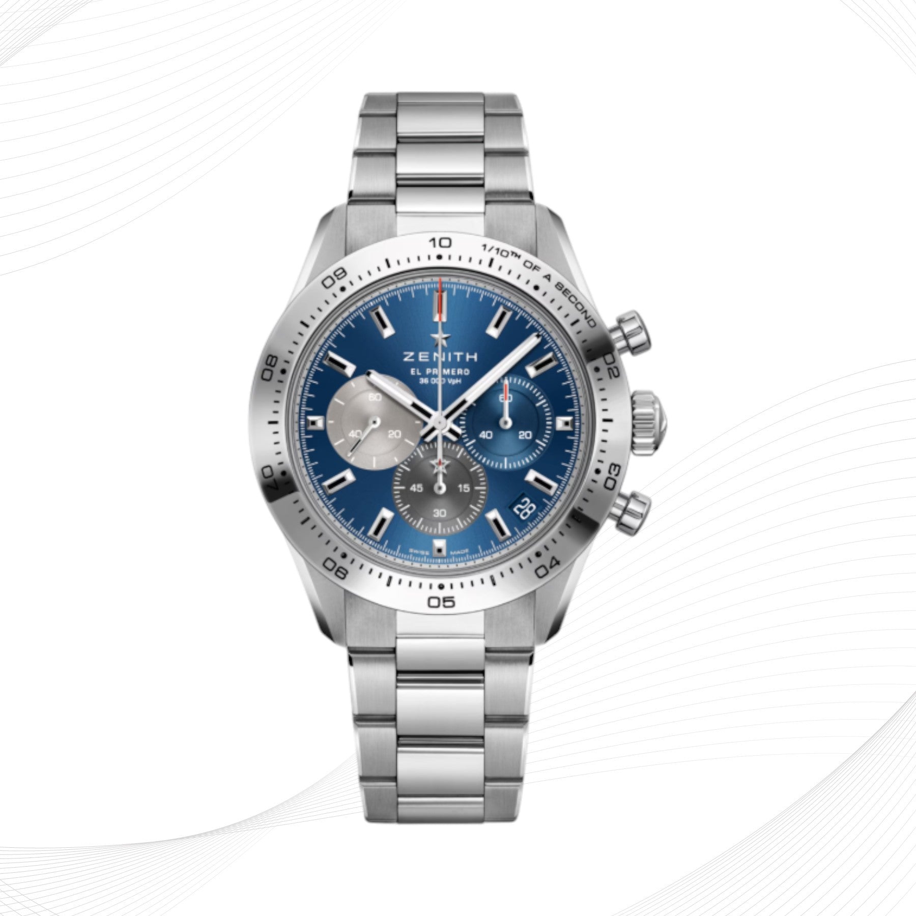 ZENITH Chronomaster Sport, steel bezel, steel bracelet