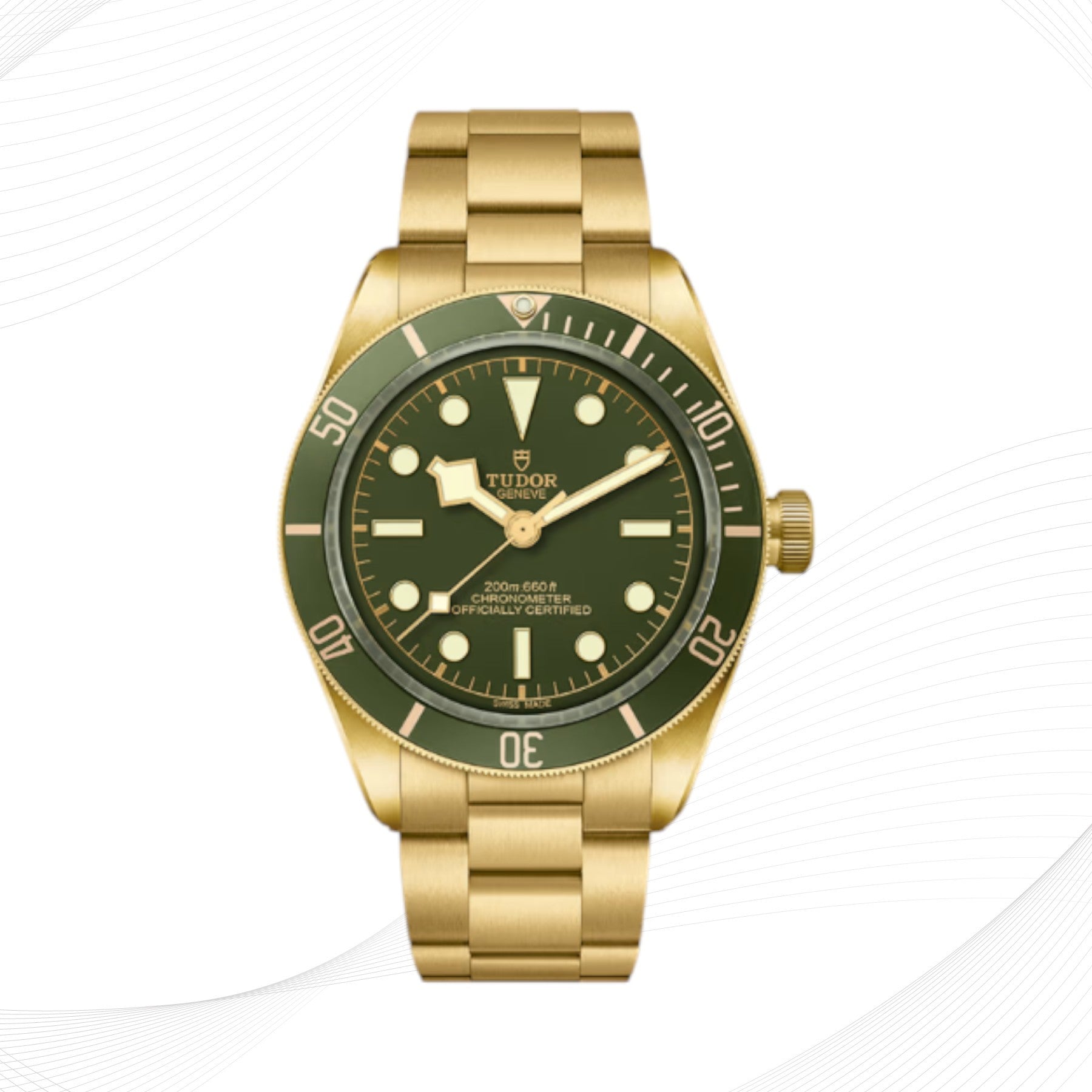 TUDOR Black Bay 58 18K, green bezel, yellow gold bracelet